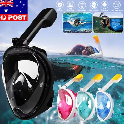 $5.89 • Buy Adult Kids Full Face Snorkel Mask Snorkeling Set Diving Goggles For GoPro Swim