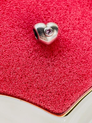 £10 • Buy Pandora Sterling  Silver Heart With Sparkling Pink Cubic Zirconia ✨ ALE 925