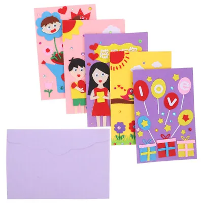 £8.16 • Buy  5 Pcs Children Gifts Kids DIY Cards Cloth Envelopes Three-dimensional