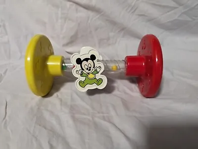 Vintage Disney Babies Flip Spin & Roll Bead Baby Rattle Toy Donald Duck & Mickey • $10