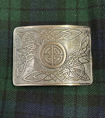   Scottish Highland CELTIC CIRCLE KNOT Kilt Belt Buckle Nickel Antique Finished • $14.99