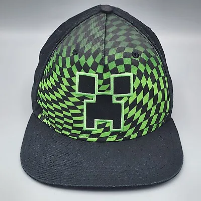 Minecraft Creeper Baseball Cap Hat Snapback Adjustable Youth Size Black Green • $4.99