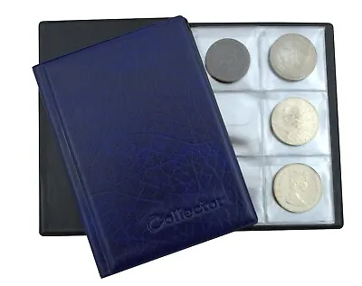 Collector Album For 48 Large Size Coins CROWN 5 POUND Coin Folder Blue • £6.99
