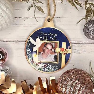 G4 Personalised Memorial Wooden Christmas Tree Bauble Decoration - Photo • £4.99