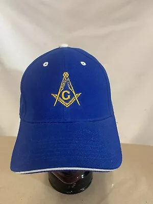 Masonic Blue/White Embroidered Baseball Strapback Cap Hat One Size • $8.99