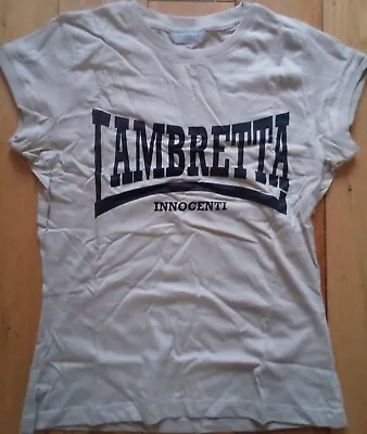 Womens Lambretta Beige Tshirt Small To Med  / Med To Large  Vespa Scooter Mod • £8.99