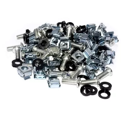 Rack Fixing Set M6 Captive/Cage Nuts/Bolts & Washers For Cabinets 4/8/20/50 Lot • £1.88