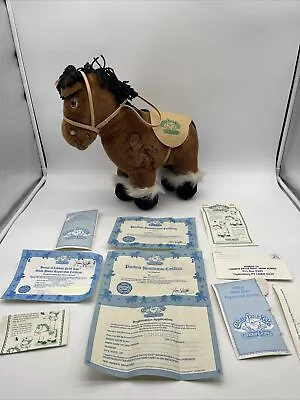 Vintage Cabbage Patch Kids Show Pony 1984 Plush Horse Doll Brown SIGNED W/ Paper • $59.95