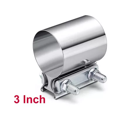 3inch T-304 Stainless Steel Butt Joint Exhaust Band Clamp Muffler Sleeve Coupler • $7.99