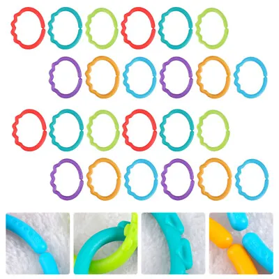  48 Pcs Plastic Grabbing Baby Connecting Ring Toy Link Rings • £14.69
