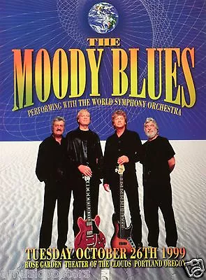 MOODY BLUES 1999 PORTLAND CONCERT TOUR POSTER - Group Standing With Guitars • $24.75