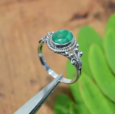 925 Solid Sterling Silver Green Malachite Ring B • $11.47