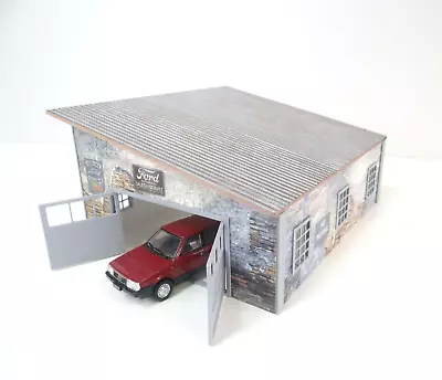 Scale 1:43 Diorama  Old  Auto Garage Miniature Diorama Model Kit Display Decor • £29.99