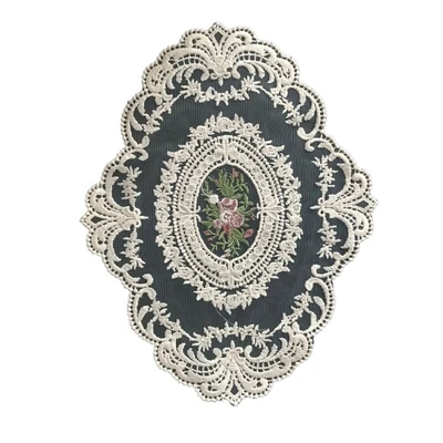 £4.24 • Buy Retro Oval Lace Table Cloth Placemat Kitchen Cup Table Mats Food Fruit Plate