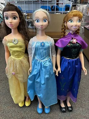 EUC 2014 Disney Princess My Size Elsa Anna Belle Doll 38  3ft Life Size Jakks • $315