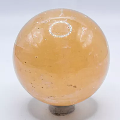 56mm Yellow Iceland Spar Sphere Natural Sparkling Optical Calcite Crystal China • £24.67