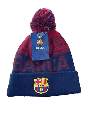 FC Barcelona Soccer Beanie Official Cap- Size OSFA Color-Blue/Maroon • $17.99