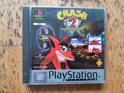 Crash Bandicoot 2 Cortex Strikes Back Playstation 1 Ps1 Game Platinum  • £12