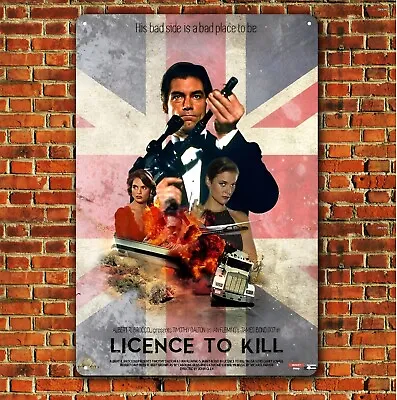 James Bond License To Kill Movie Metal Poster Tin Sign 20x30cm • £14.38