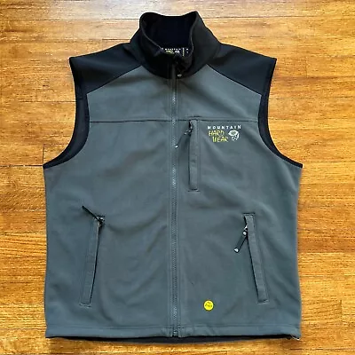 Mountain Hardwear Vest Mens Large Gray Windstopper Gore Fleece Full Zip Outdoors • $44.95