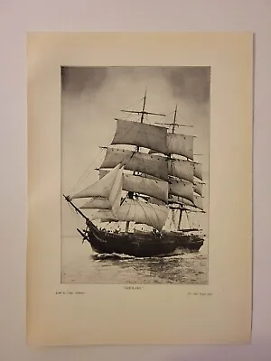 Vintage Antique Deep Water Sailing Ship Print - Sooloo • £10