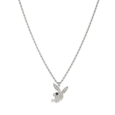 £8.99 • Buy Playboy Diamante CZ Necklace Sexy Silver Bunny Rabbit Pendant Chain Rhinestone  