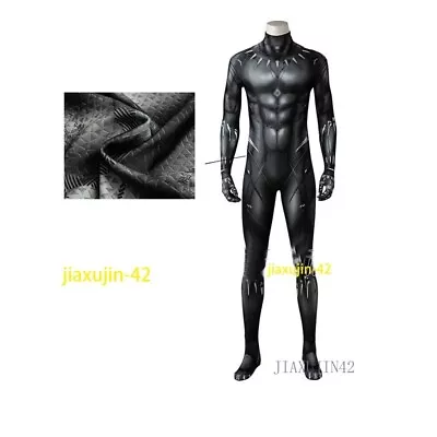 Marvel Black Panther T'Challa Costume Halloween Bodysuit Cosplay Men Specialty • $52.40