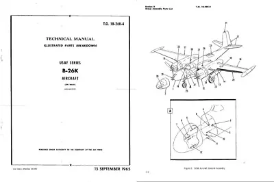 Douglas A-26 B-26 K Invader Parts Service Manual RARE Archive Period Detail • $10.80