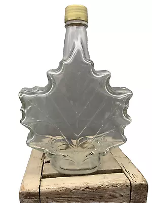 Maple Leaf Glass Shaped Bottle With Lid W/US Patent No. • $9.50