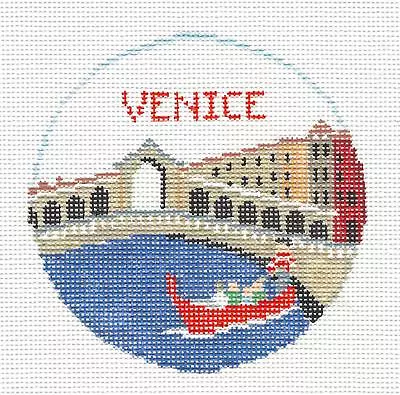 VENICE ITALY Ornament Handpainted Needlepoint Canvas By Kathy Schenkel RD. • $69.95