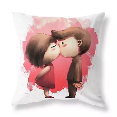 First Love Red Heart FILLED CUSHION Zip Designer White • £20.99