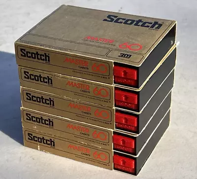 5 Scotch Master C-60 Cassette Tapes In Pushbutton Stackable C-box Cbox Cases • $19.99