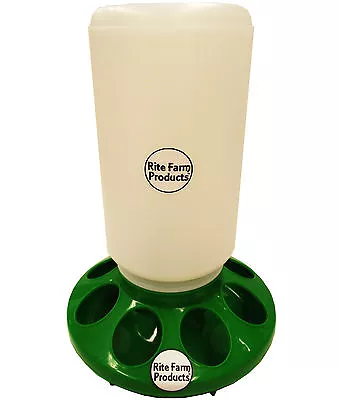 Green Rite Farm Products Feeder Base & Poly Quart Jar Poultry Chicken Chick • $8.99