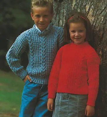 Boys Girls Sweater Knitting Pattern 22-32  Double Knitting  258 • £2.09