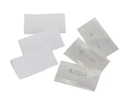 £3.35 • Buy 10 X VISITOR NAME BADGES WITH PINS 40x75mm + INSERTS