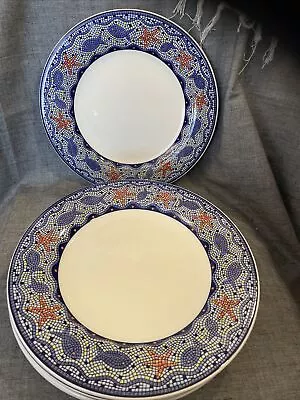 Pier 1 - Mosaic Starfish - 10 1/2  Dinner Plates Italy Set Of 5 (6th Plate Free) • $49.99