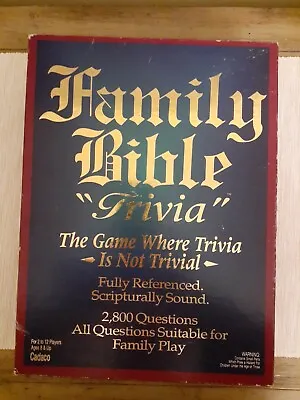 Family Bible Trivia Vintage Cadaco Board Game NO. 8150 1994 2-12 Players  • $25