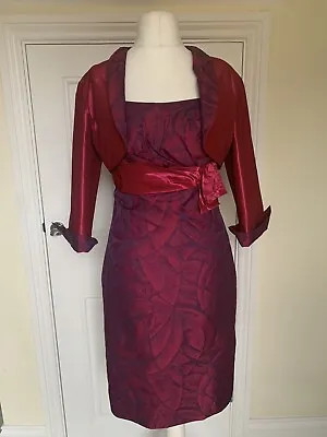 LINEA Raffaelli 2 Piece Formal Occasion Dress & Jacket Size 42 UK 10 - 12 • £24.50