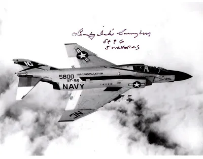 RANDALL DUKE CUNNINGHAM SIGNED 8x10 PHOTO VIETNAM NAVY FIGHTER ACE BECKETT BAS • $215