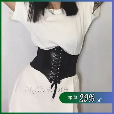 Women Ladies Wide Corset Belt Cincher Waist Belt Elastic Stretch Body Shapewear • £3.62