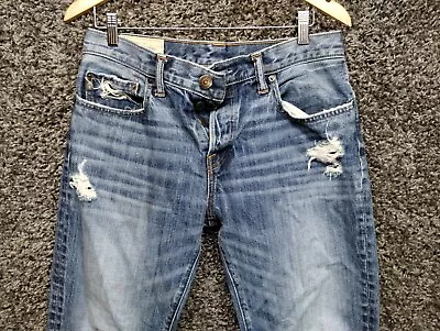 Abercrombie & Fitch Jeans Men 32x32 Blue Button Fly Slim Fit Straight Leg A&F • $24.97