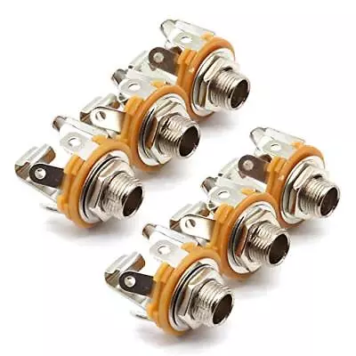 6.35mm 1/4inch Female Stereo Socket Panel Mount Jacks Patch Cables Microphone  • $15.43