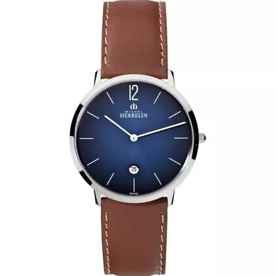 MICHEL HERBELIN Men's Brown Leather Ikone Grand Watch 19515/15 • £175