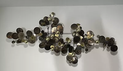 69  Curtis Jere Raindrops Chrome Kinetic Metal Wall Sculpture Vtg Mcm Op Art Orb • $1699.99