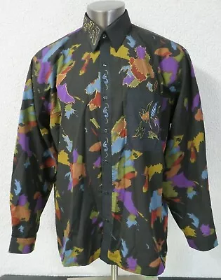 Vintage Mens Stag Shirts Long Sleeve Button Front Floral Size XXL Shirt Custom • $39.99