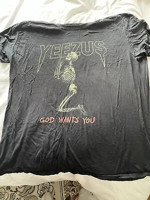YEEZUS KANYE WEST 2013 Tour T Shirt XL (Gildan Activewear)Skeleton • £30