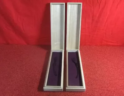 Set Of 2 Kogai Boxes Japanese Sword Tsuba Sword Care Tools Antiques Iaido • $94.99