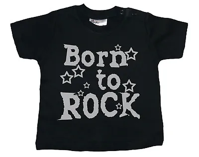 Baby Rock T-Shirt  Born To Rock  Heavy Metal Music Boy Girl Tee • £10.95