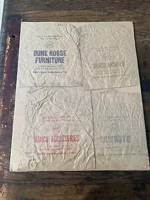 Vintage Marx Playset Bags - Bunk House Ranch Cowboys Shrink Wrap On Board • $10.50