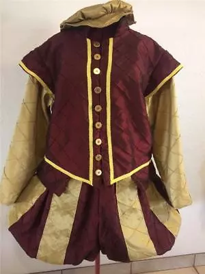 Mens Elizabethan Shakespearean Nutcracker Doublet Slops/Breeches Hat S-XL • $145